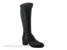 Achat chaussures Com un Point Femme Botte, vente Com un point LEDA noir - Bottes femme cuir noir talon epais