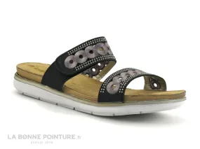 Achat chaussures Inblu Femme Mule, vente Inblu PGT00111 NOIR - Cercles gris - Perles - Mule Femme avec bride a scratch