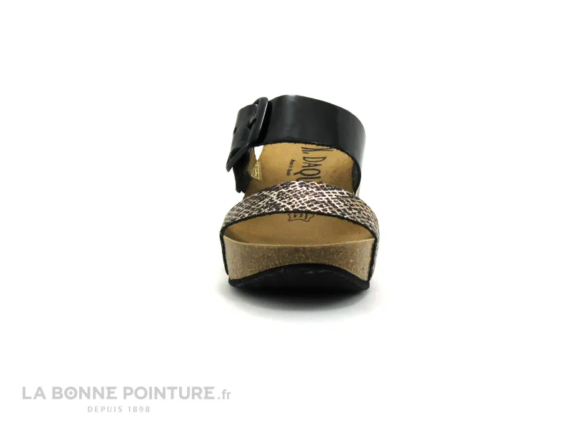 Achat chaussures K DAQUES Femme Mule, vente K DAQUES Copla - Python - Noir verni - Mule compensee Femme