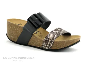 Achat chaussures K DAQUES Femme Mule, vente K DAQUES Copla - Python - Noir verni - Mule compensee Femme