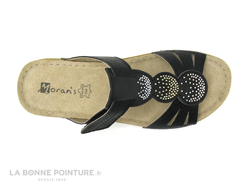 Achat chaussures Moran's Femme Mule, vente Morans MEMBOISE Marine - Strass - Mule Femme avec bride velcro