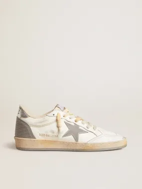 Ball Star en nappa avec étoile en caoutchouc et contrefort en cuir argenté | Golden Goose