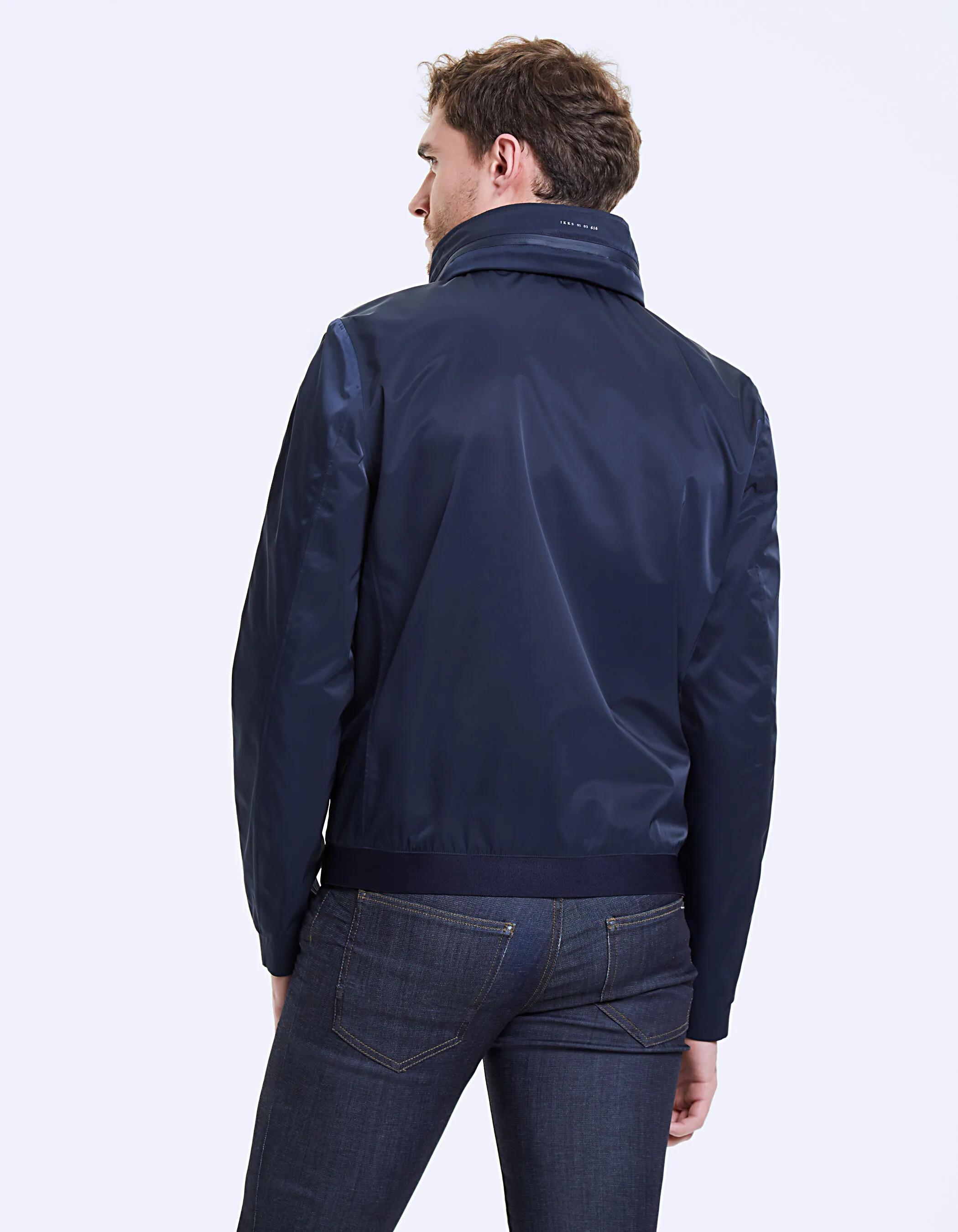 Blouson mi-long navy Waterproof Homme