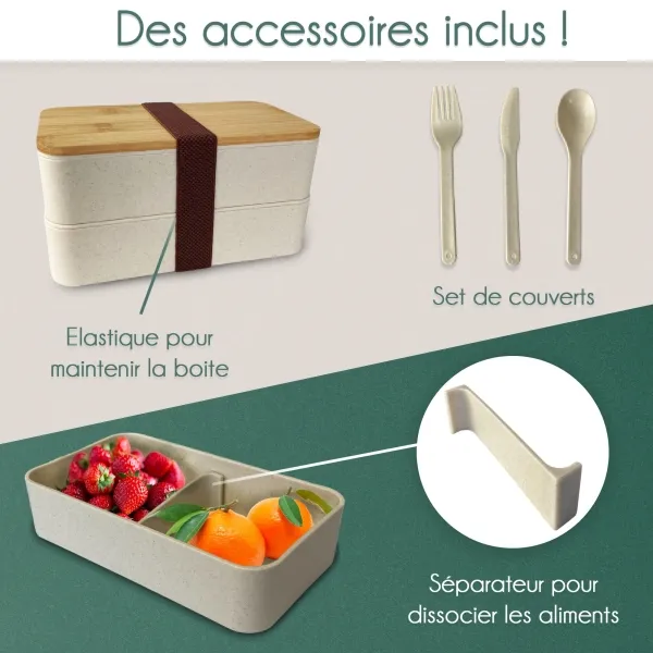 Boite à repas double personnalisable avec votre prénom