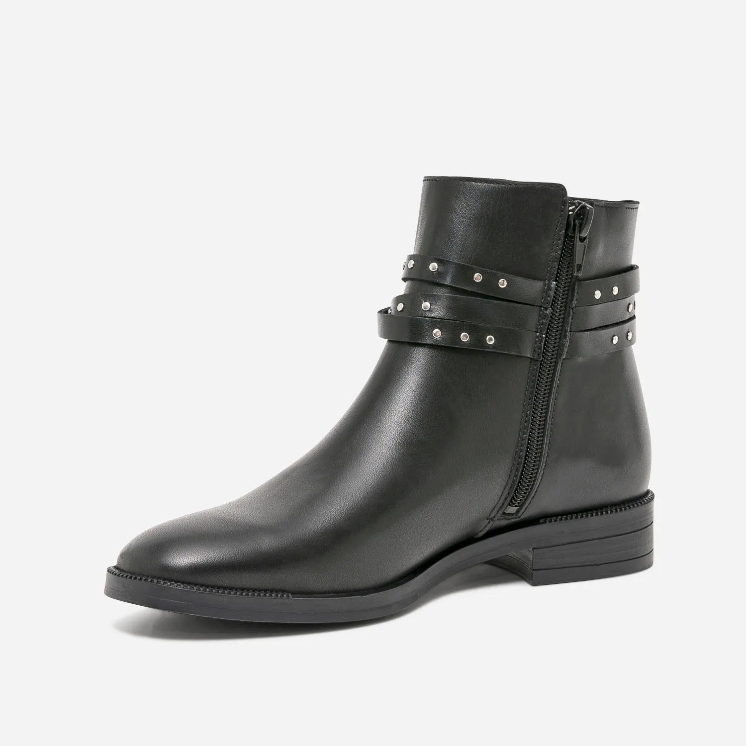 Boots noir en cuir esprit jodhpur - Boots / bottines Femme | ERAM