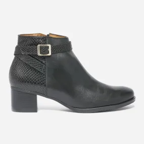 Boots à talon ERAM FLEX noir cuir embossé - Boots / bottines Femme | ERAM