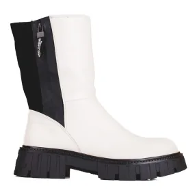 Bottes pour femmes avec un haut Shelovet noir et blanc blanche le noir