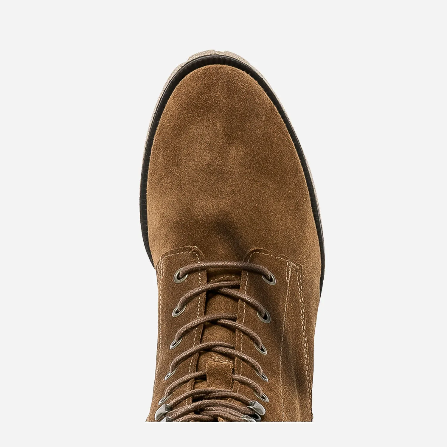 Bottine cognac en cuir velours éco-conçu - Boots / bottines Femme | ERAM