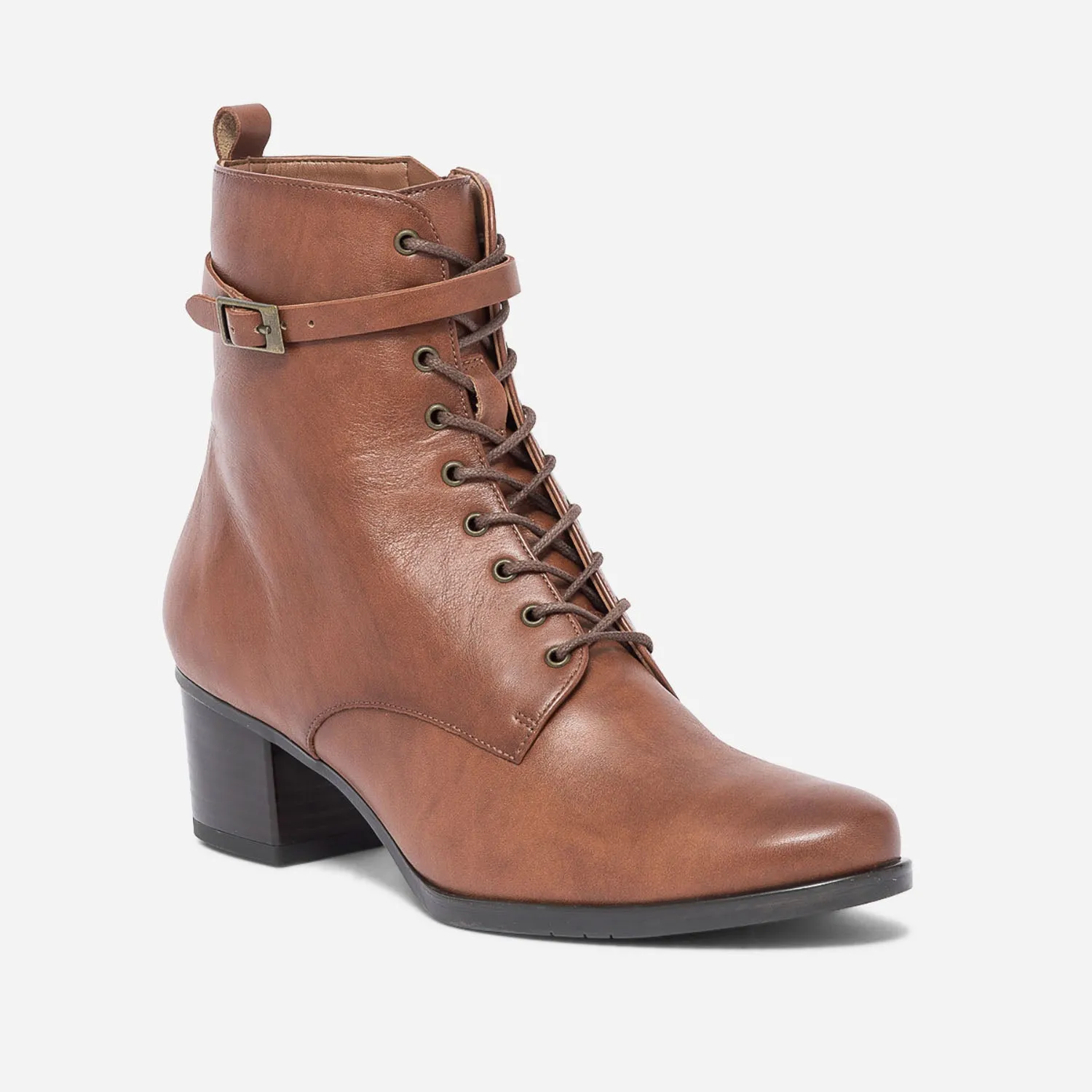 Bottine ERAM FLEX cognac en cuir - Boots / bottines Femme | ERAM