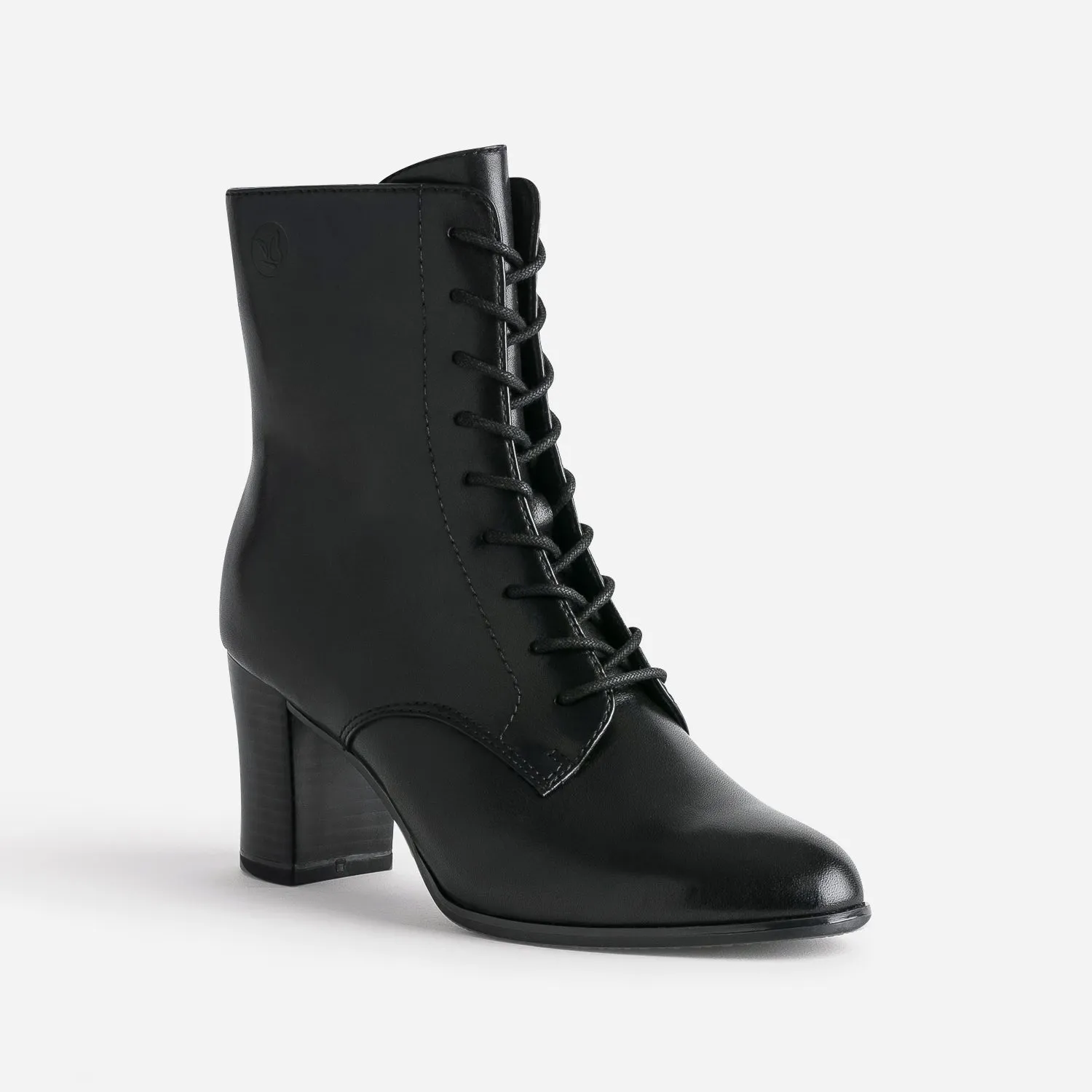 Bottine à talon CAPRICE noire en cuir - Boots / bottines Femme | ERAM