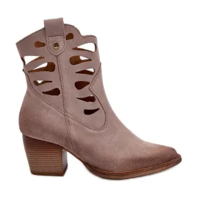 Bottines En Cuir Avec Découpes Maciejka 06412-04 Beige