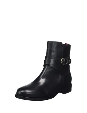 Bottines en cuir femme Tommy Hilfiger Ref 58922 BDS Noir