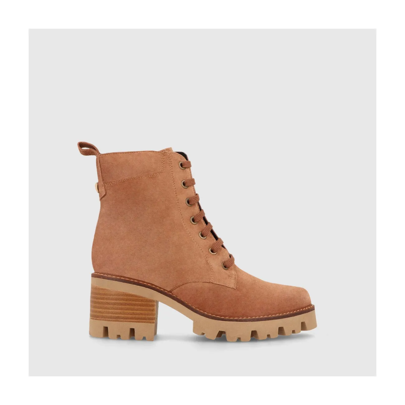 Bottines en cuir suédé marron pour femme | Chaussures femme LODI en ligne.