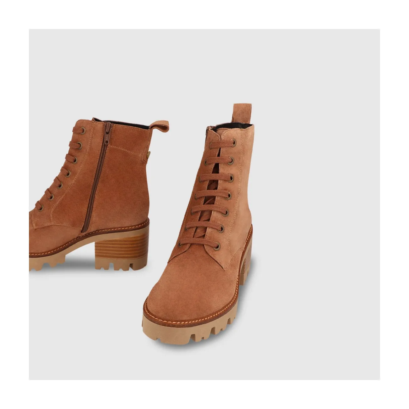 Bottines en cuir suédé marron pour femme | Chaussures femme LODI en ligne.