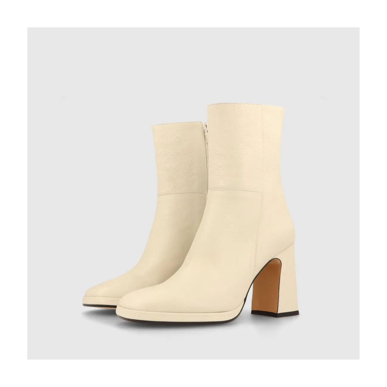 Bottines femme en cuir blanc cassé | Chaussures femme LODI en ligne.