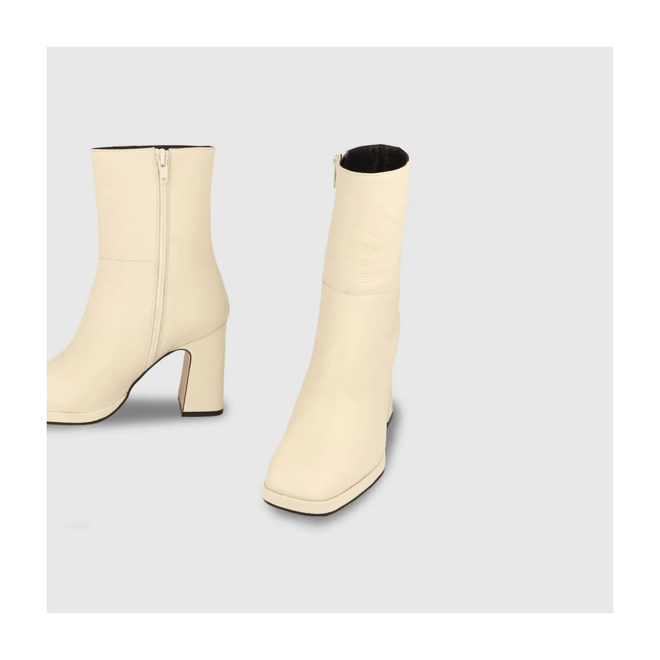 Bottines femme en cuir blanc cassé | Chaussures femme LODI en ligne.