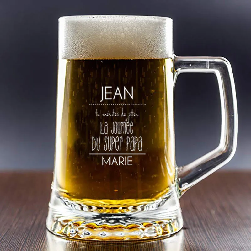 Chope de bière amusante et son coffret fête des pères