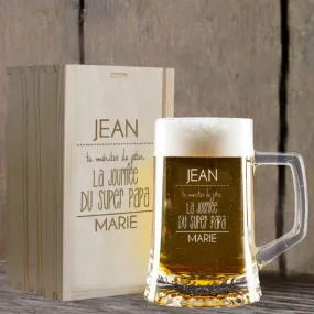 Chope de bière amusante et son coffret fête des pères