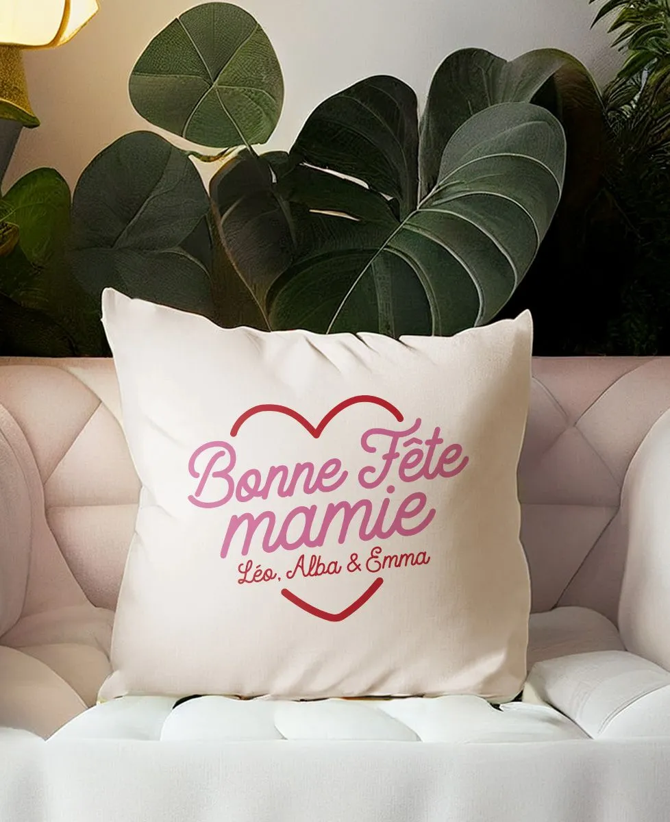 Coussin Bonne fête Mamie personnalisé