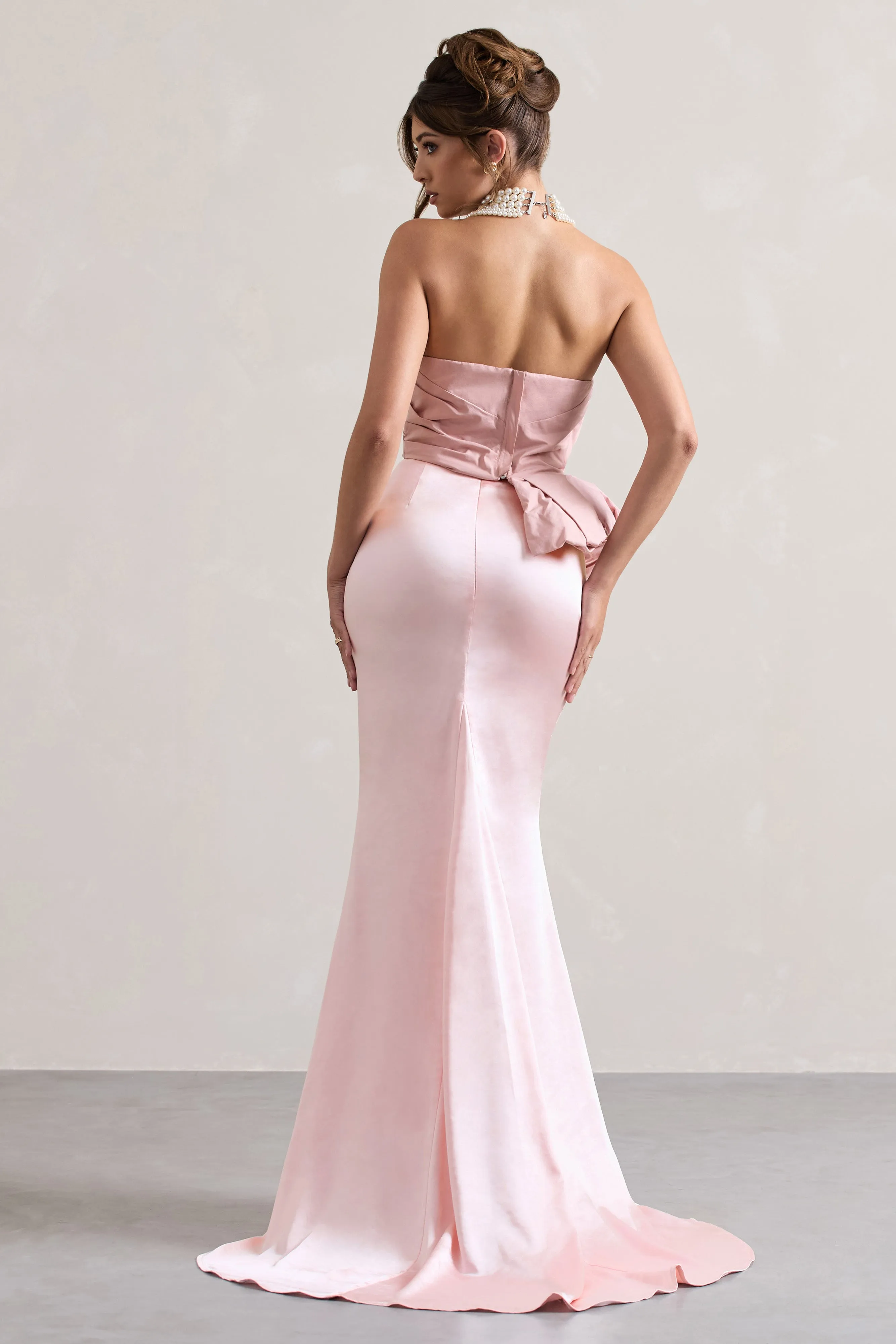 Couture | Jupe longue en satin rose