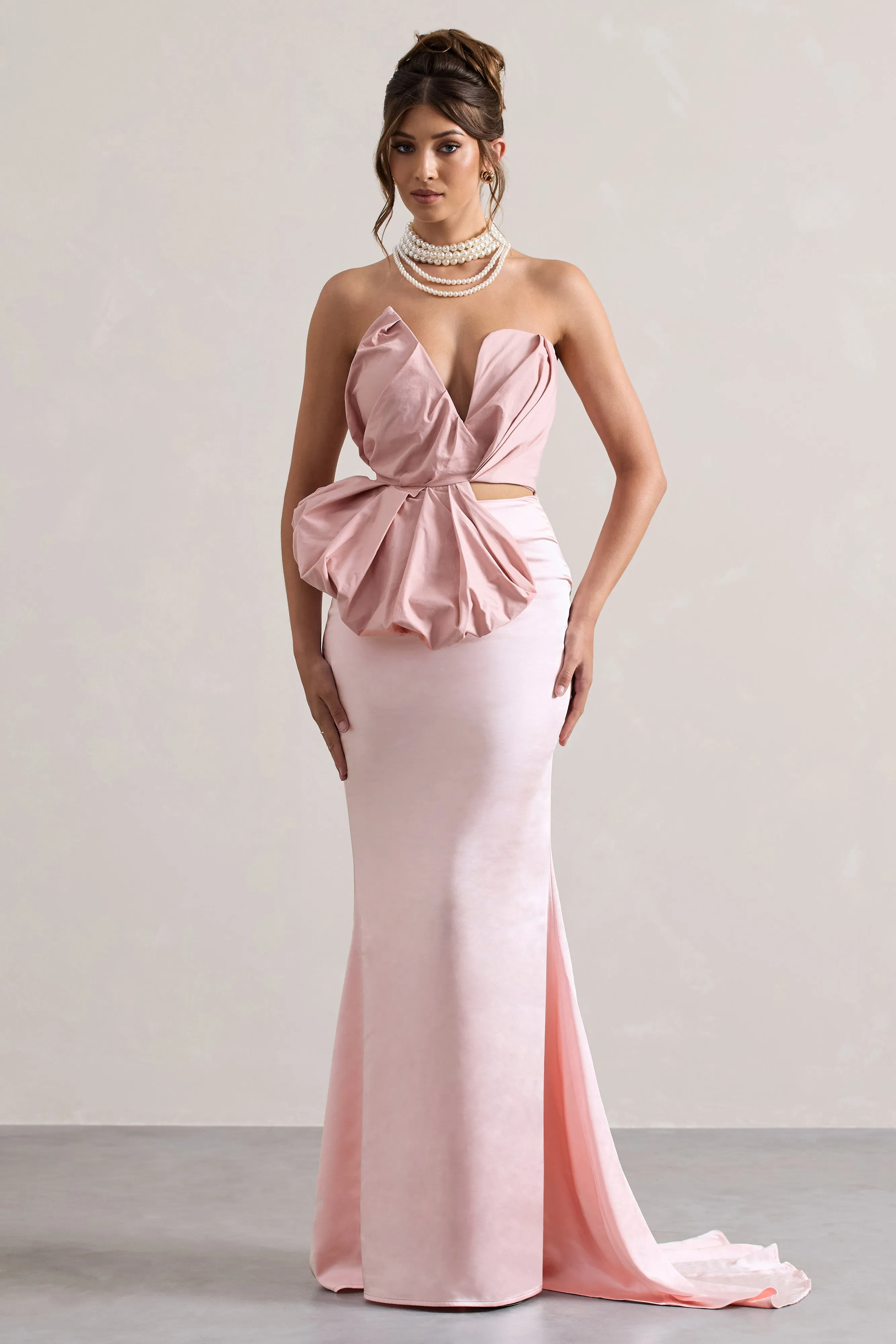 Couture | Jupe longue en satin rose