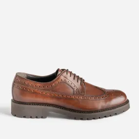 Derby marron cuir à bout fleuri - Chaussures de ville Homme | ERAM