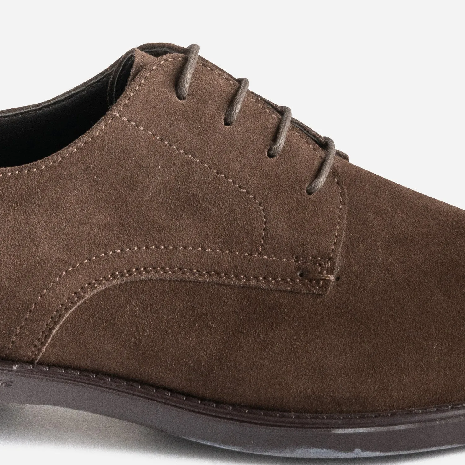 Derby marron foncé cuir velours - Chaussures de ville Homme | ERAM