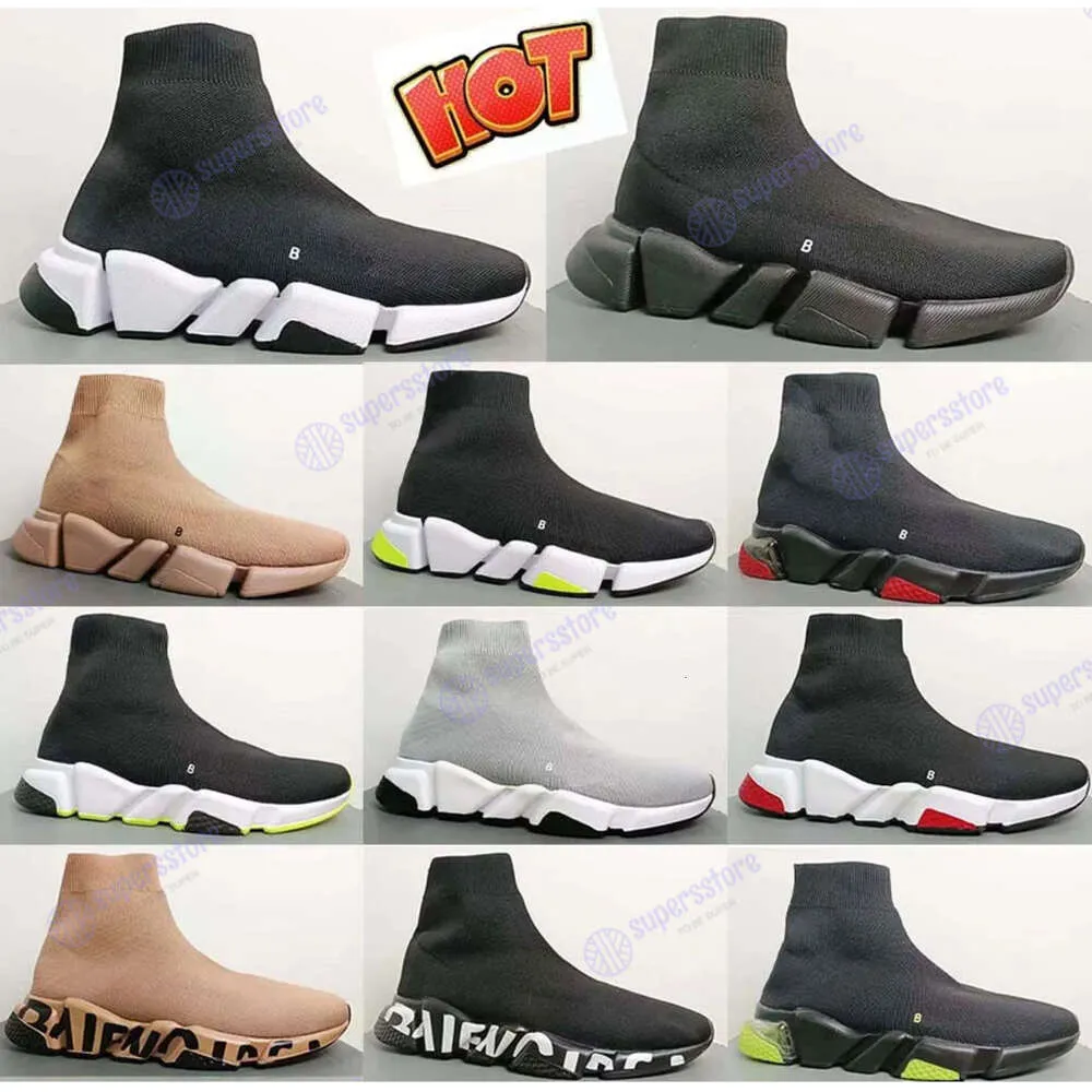 Designer Speed Trainer Casual Ballerina Chaussures À Vendre À Lacets Mode Chaussettes Plates Bottes Vitesse 2.0 Hommes Femmes Ru