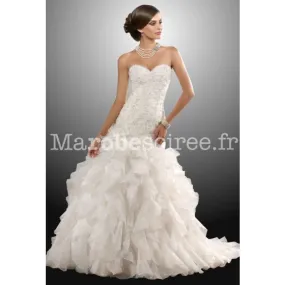 DESTOCKAGE-Robe de mariée robe de mariage bustier broderie réf 914 en Organza