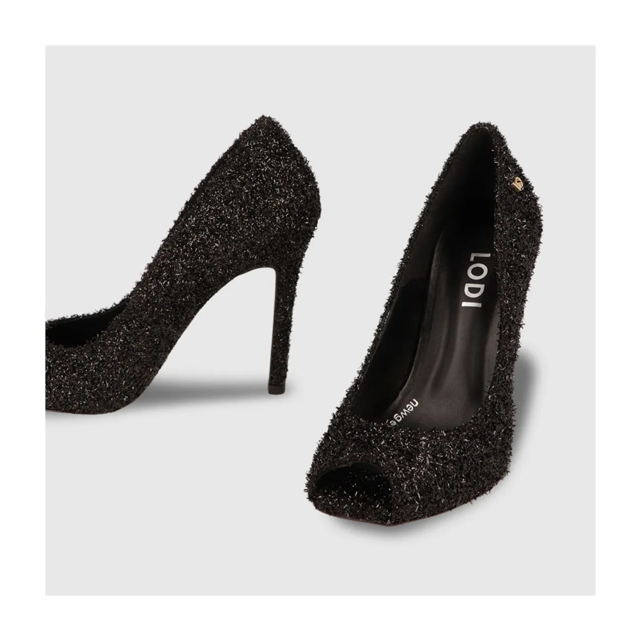 Escarpins femme en tissu noir | Chaussures femme LODI en ligne.