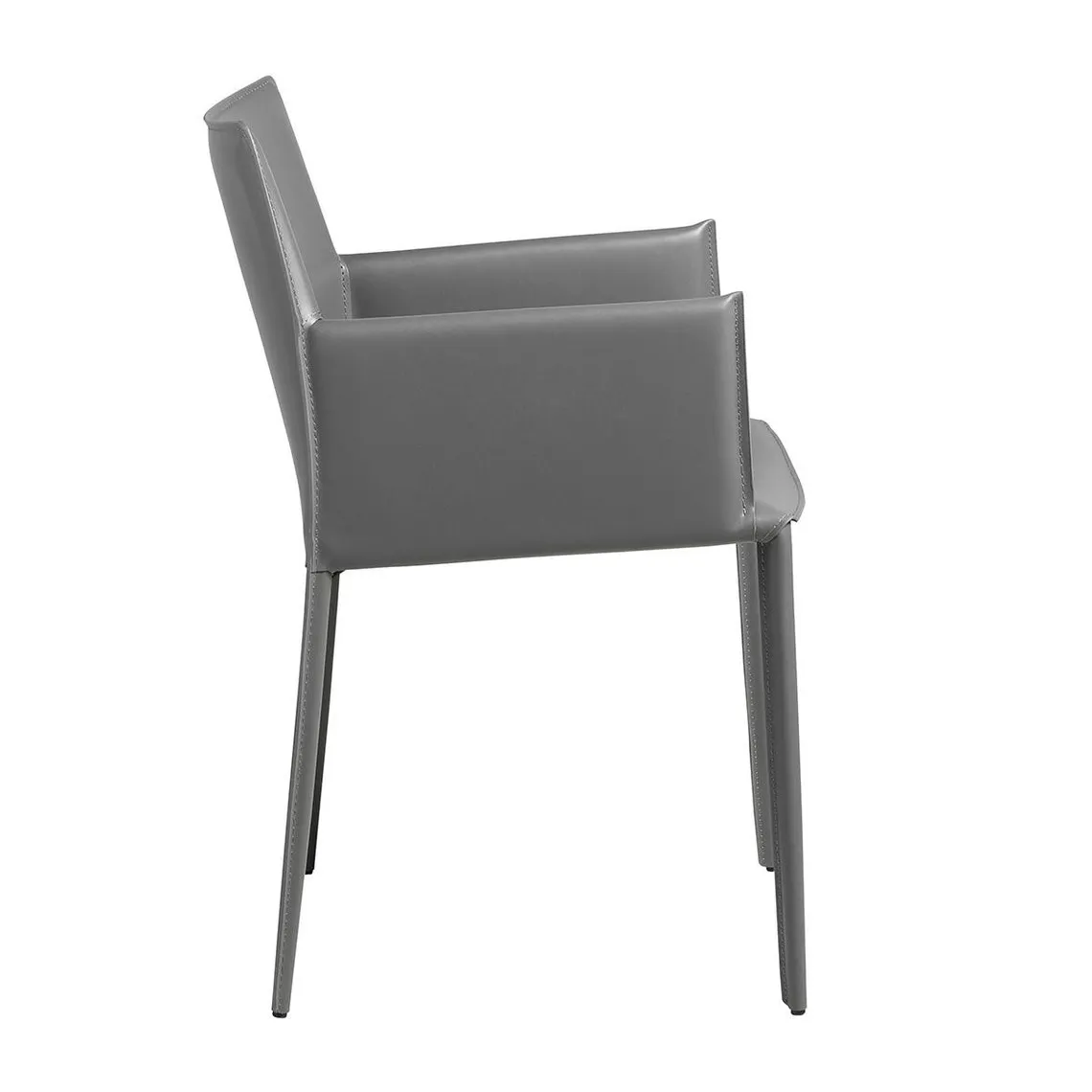 Fauteuil en cuir gris | 3 Suisses