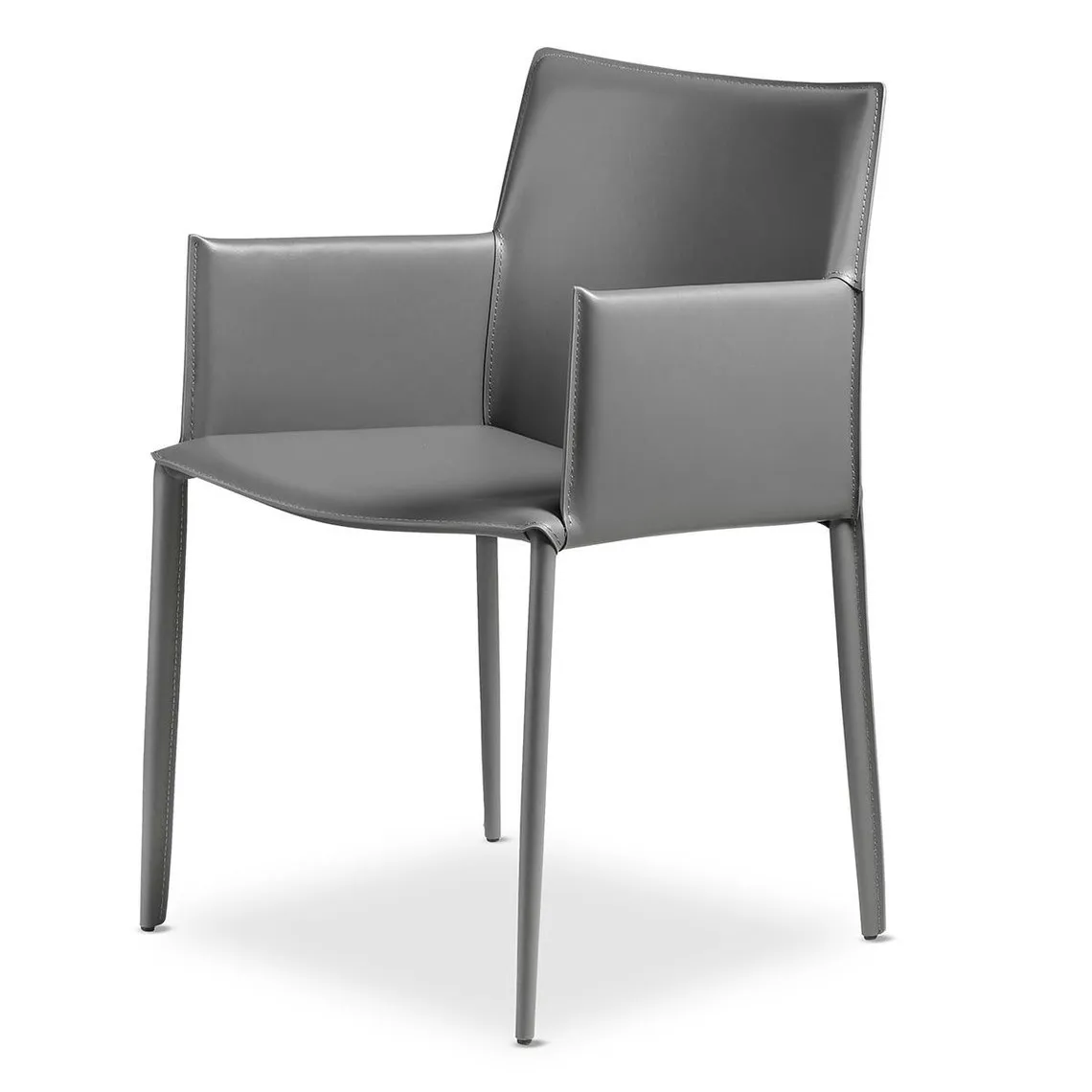 Fauteuil en cuir gris | 3 Suisses