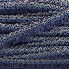 Galon tissé à franges Jamayca - multi bleu marine