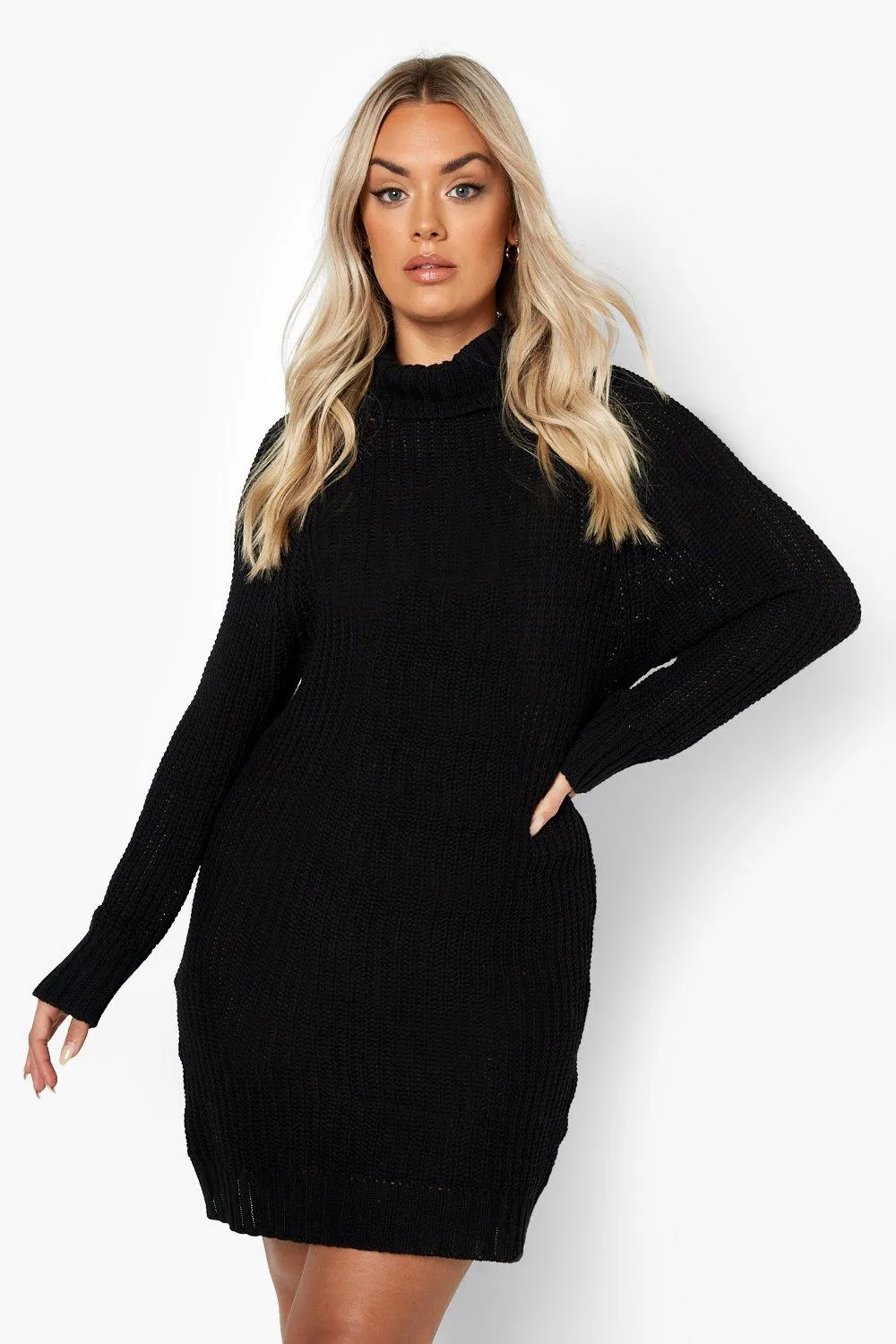Grande taille - Robe pull à col roulé 