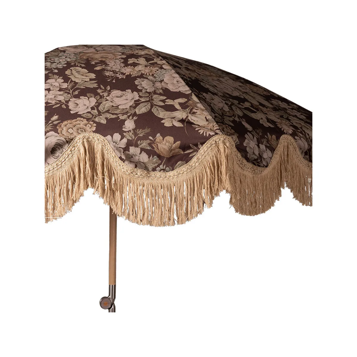 HK Living Parasol vintage avec franges et imprimé floral