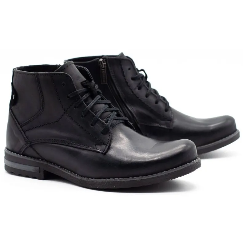 KOMODO Bottes d'hiver pour hommes noires 731K le noir