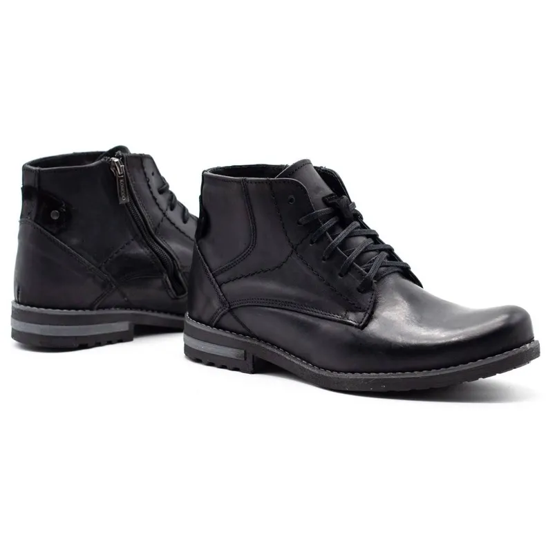 KOMODO Bottes d'hiver pour hommes noires 731K le noir