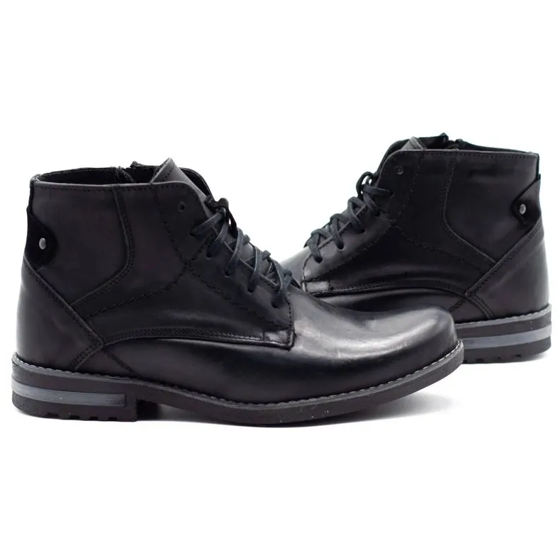 KOMODO Bottes d'hiver pour hommes noires 731K le noir