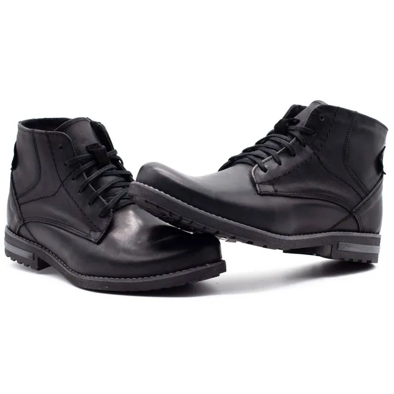 KOMODO Bottes d'hiver pour hommes noires 731K le noir