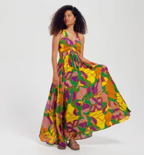 Longue robe imprimée Femme - Imprimé multicolore