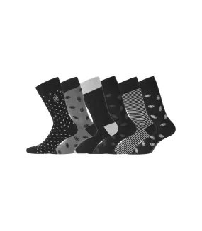 Lot de 6 Paires de Chaussettes de ville coton homme Serge Blanco