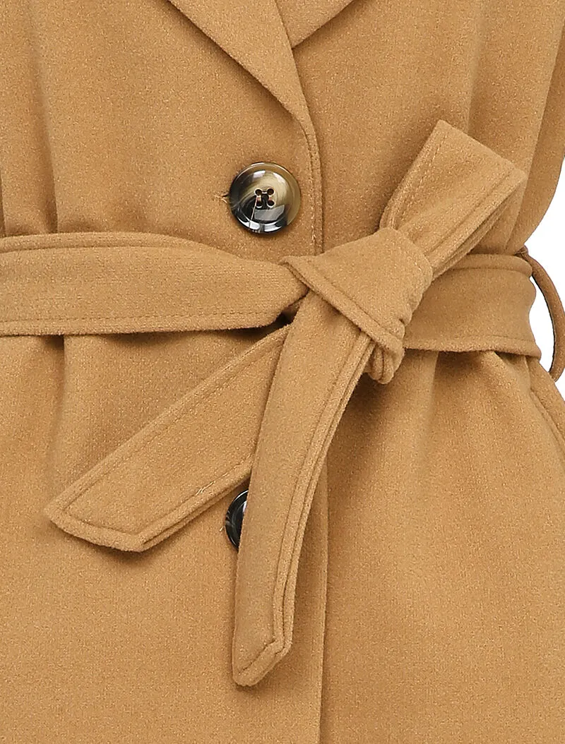 Manteau mi-long ceinturé - Camel