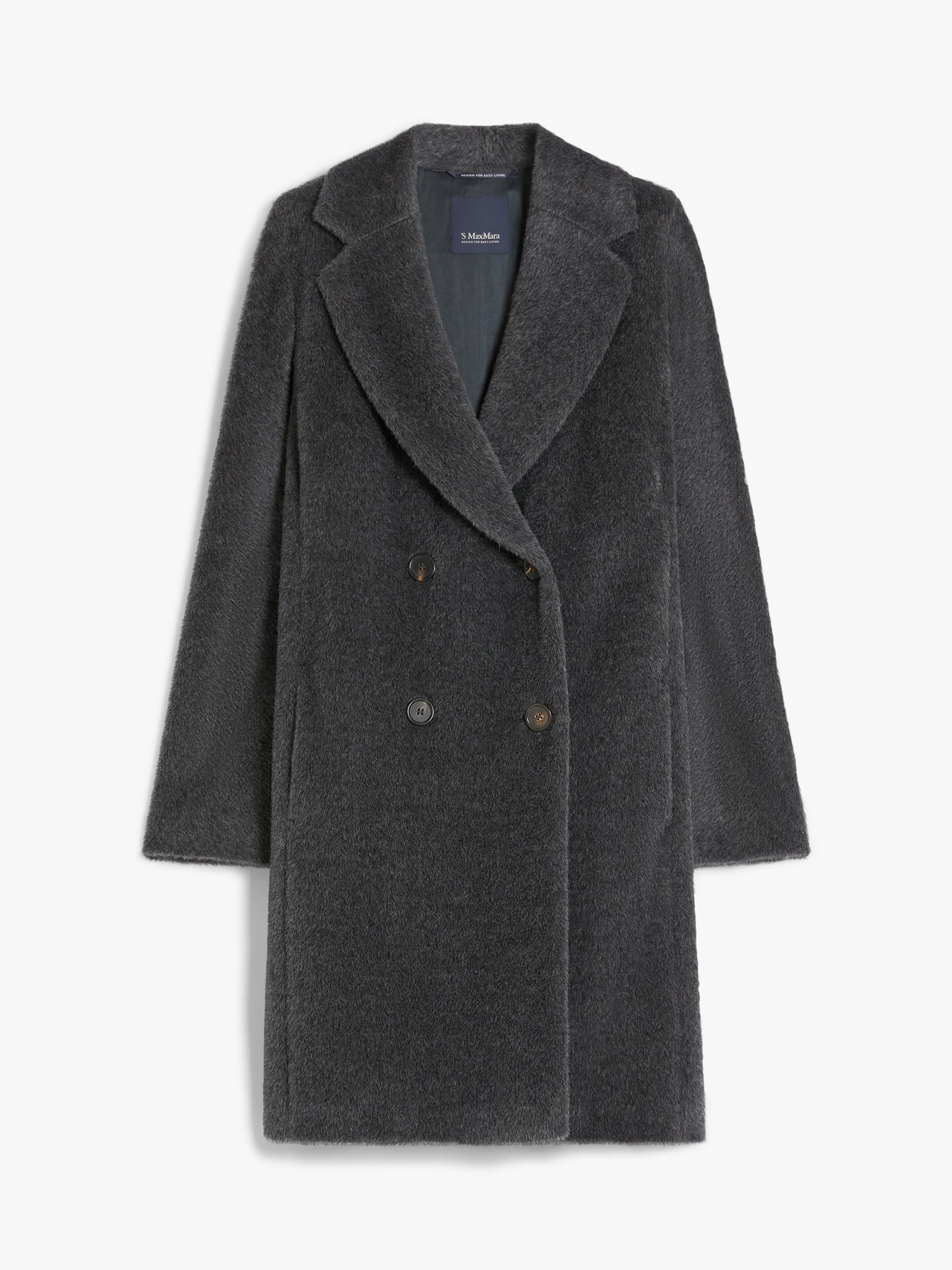 Manteau mi-long en alpaga et laine