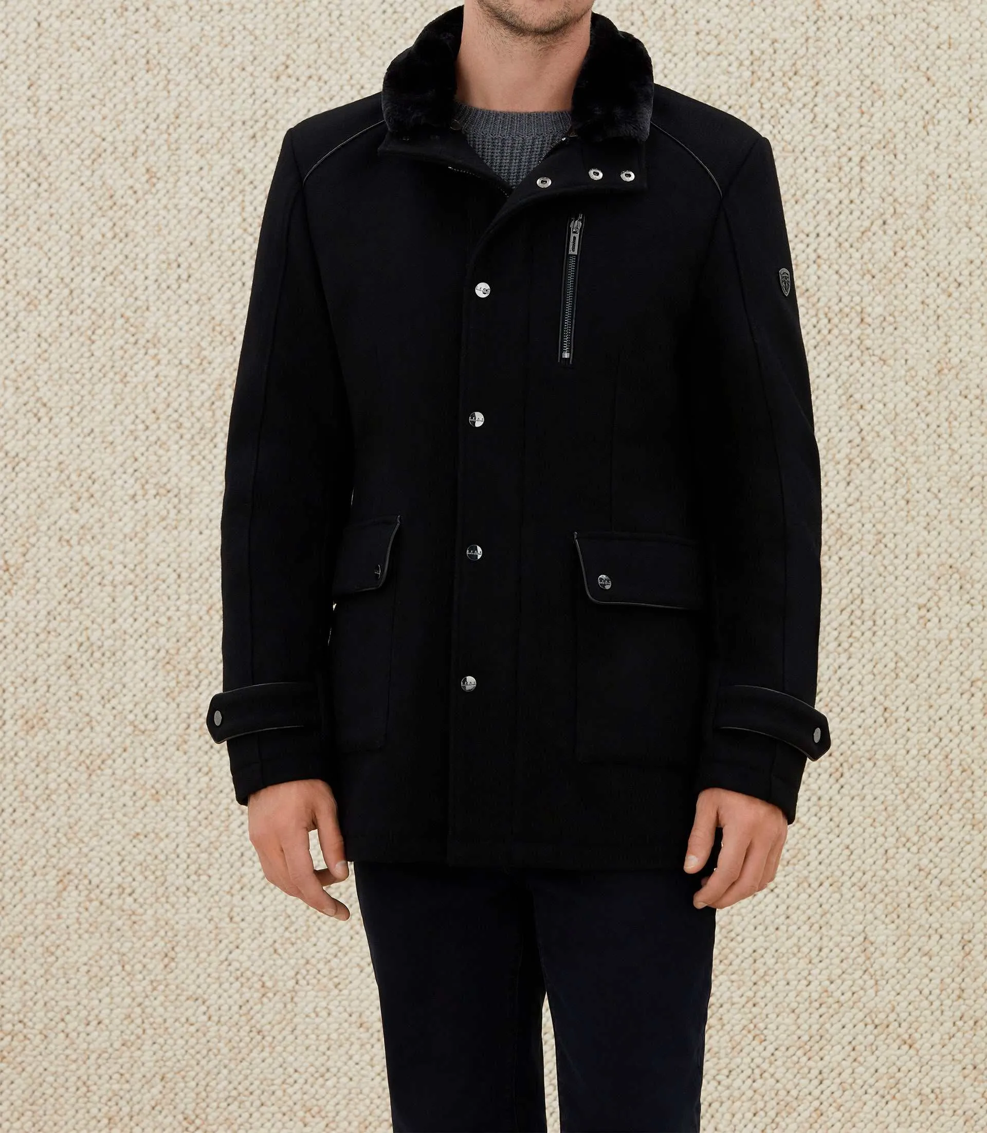 Manteau mi-long noir 