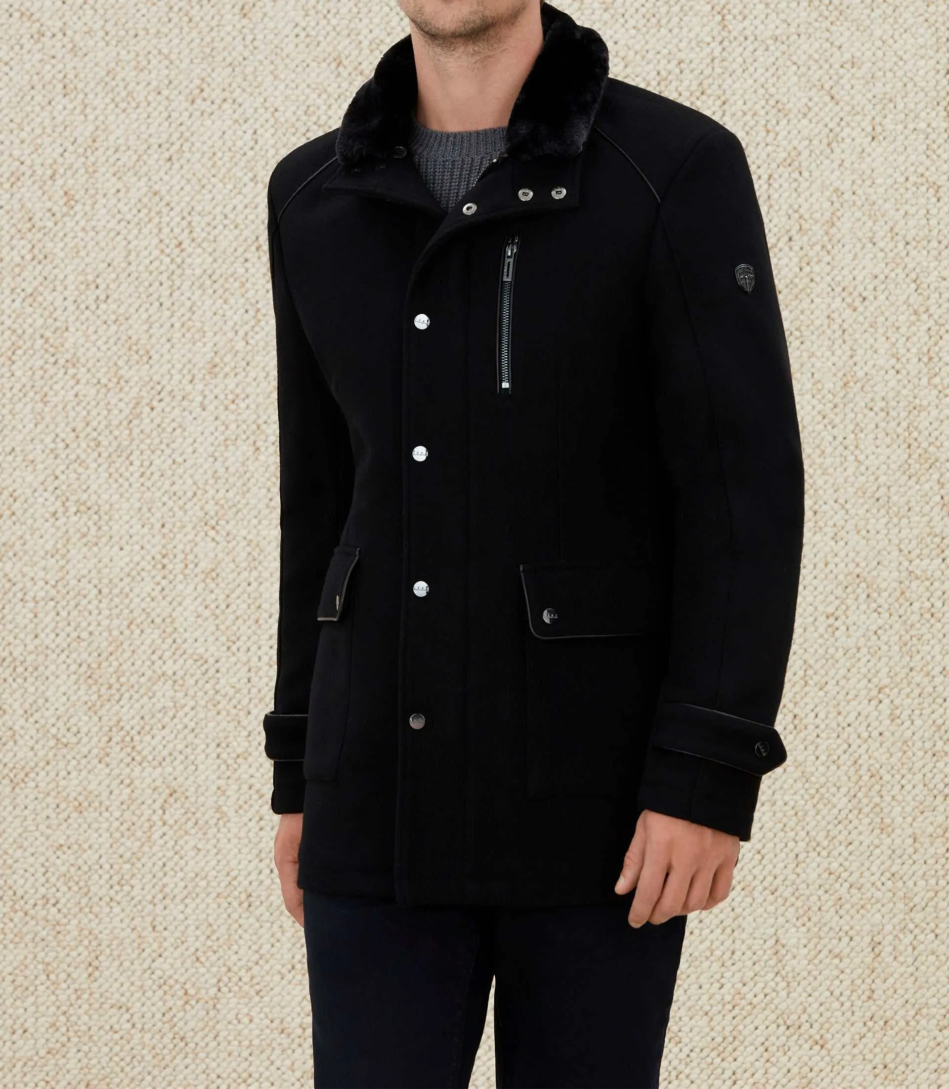 Manteau mi-long noir 