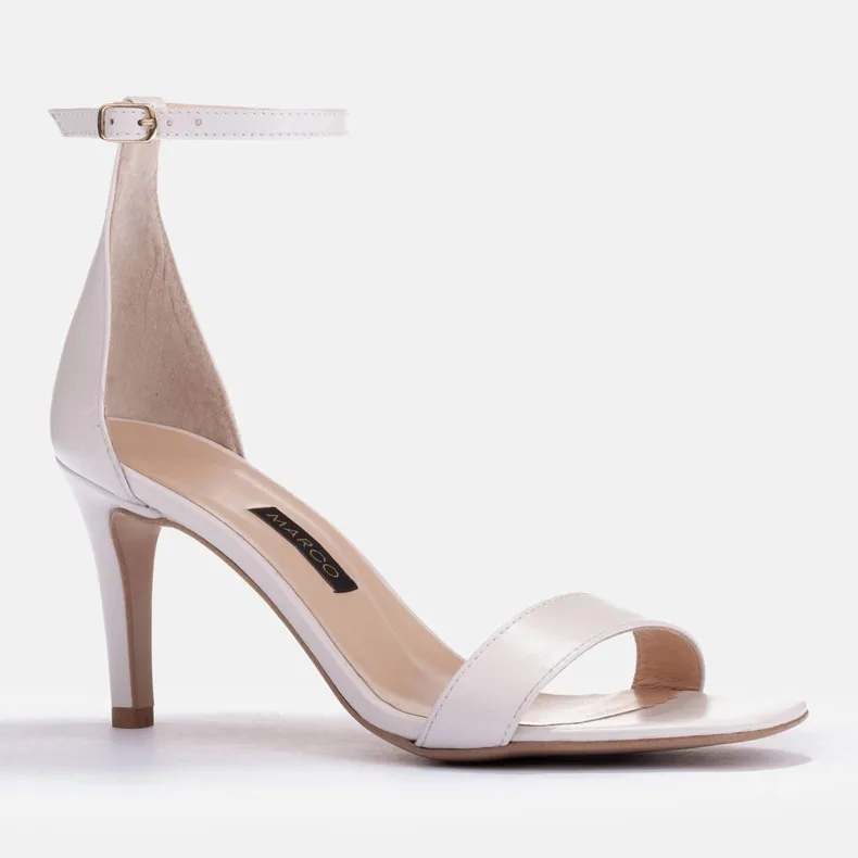 Marco Shoes Sandales élégantes en cuir blanche