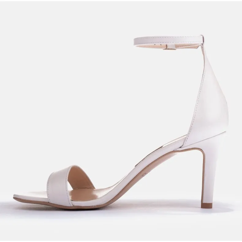 Marco Shoes Sandales élégantes en cuir blanche
