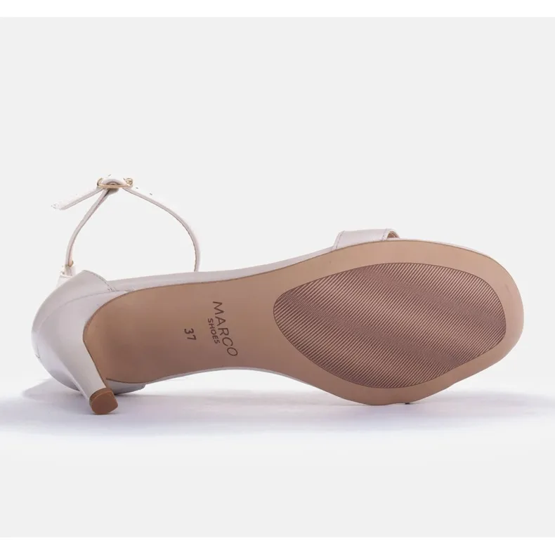 Marco Shoes Sandales élégantes en cuir blanche