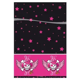 Nappe en plastique motif "pirate rose"