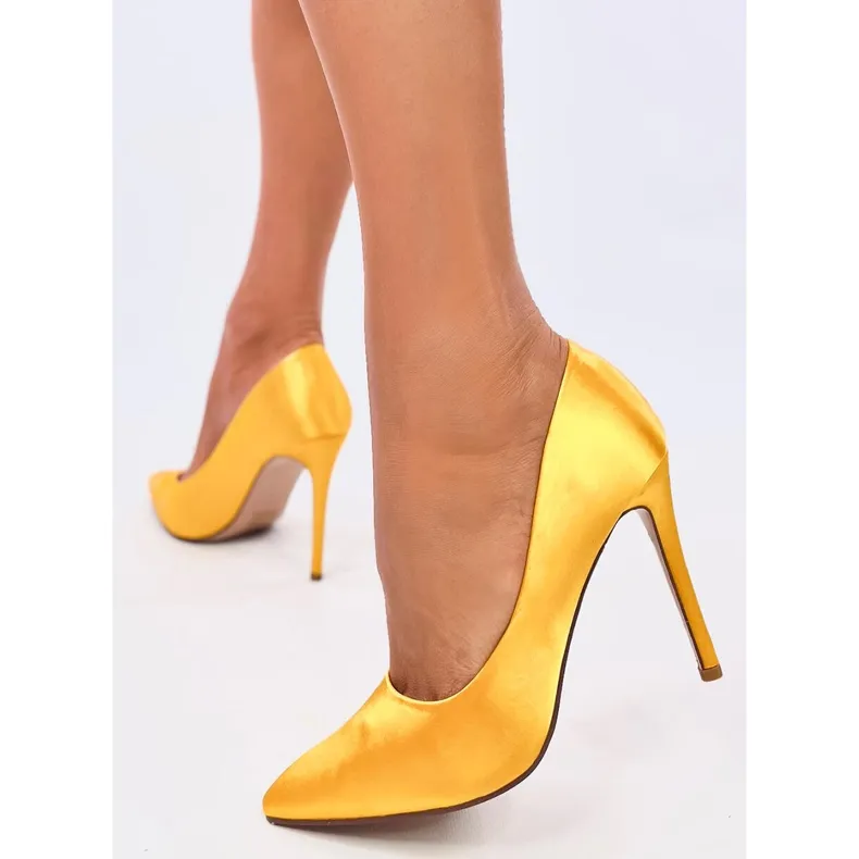 PA1 Escarpins femme en satin Talia Jaune